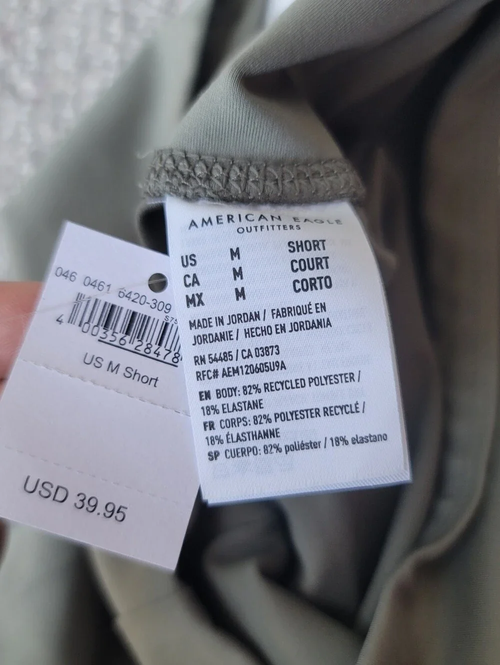 American Eagle The Lightweight Everything 7/8 Legging Medium Short In Sage Green
